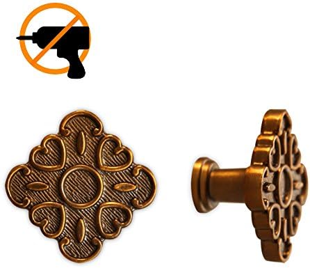DDhome 2 Pack Rectangle Copper Nail and Glue Free Self-adhesive Hook Magic Installs on the Smooth Surface Reusable Wall Hook Home Deco Ornament Hook Support up to 6.6Lbs/3kgs.