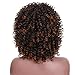 AISI HAIR Curly Afro Wig with Bangs Shoulder Length Wig Mixed Wig Curly Synthetic Wig Black Wig Afro Kinkys Curly Hair Wig Synthetic Heat Resistant Wigs Curly Full Wigs for Black Women