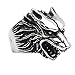 HIJONES Men's Jewelry 316l Stainless Steel Wolf Head Skull Ring, Size 10