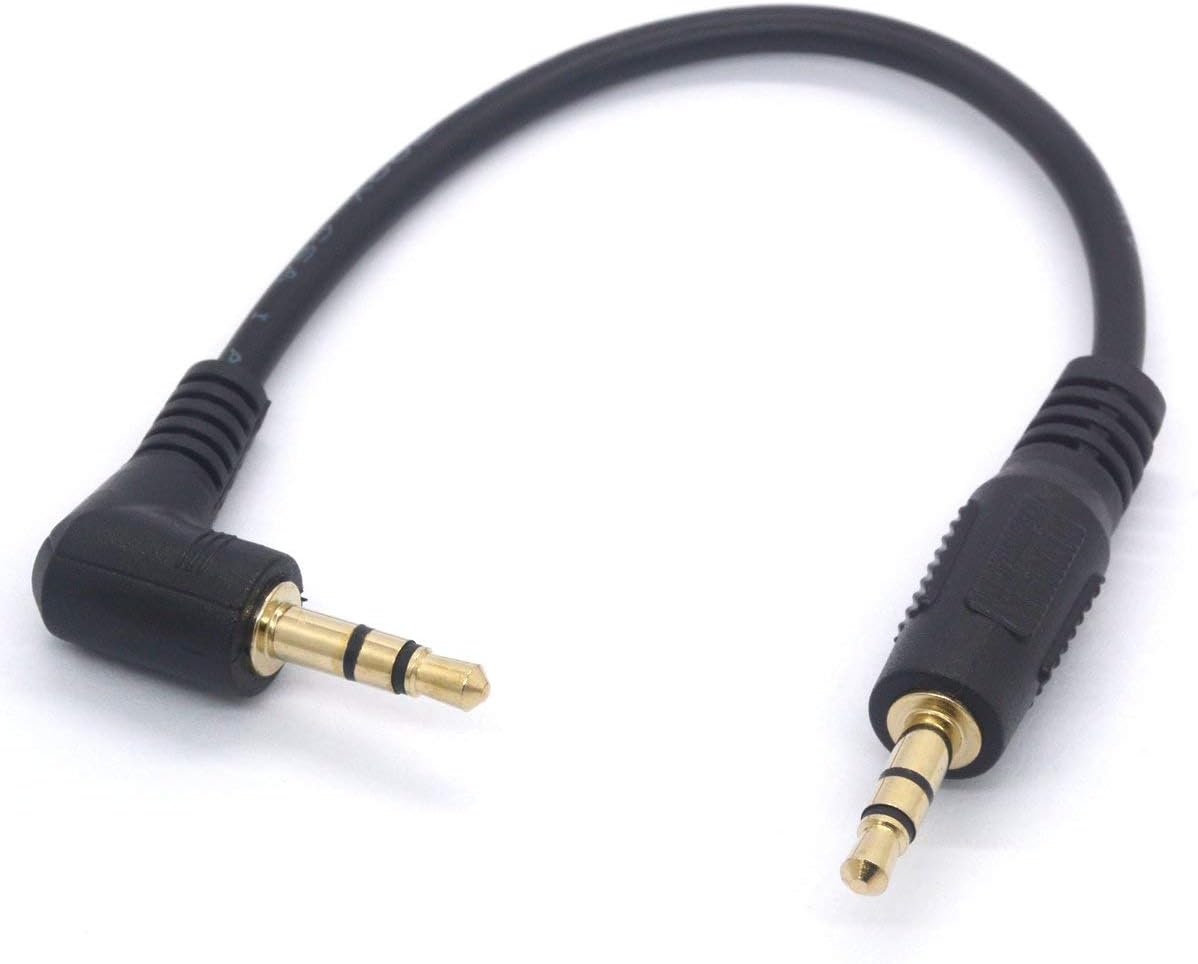 3.5mm Audio Cable 90 Degree 3.5 Male to Male Headphone Adapter Auxiliary Jack Stereo Aux Lead for Apple iPhone Car Smartphones Tablets MP3 Echo
