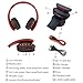 Ecandy Bluetooth Headphones Over-ear Stereo Wireless + Wired Headsets with Microphone for Music Streaming,Hands-free Calling For iPhone,Nokia,HTC,Samsung,LG,Moto,iPad,PSP and enabled Bluetooth-Red