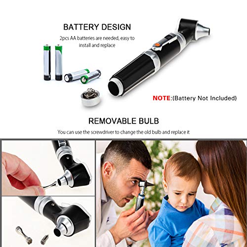Otoscope Kit,Professional Diagnostic Ear Care Tool with 2.5V Halogen