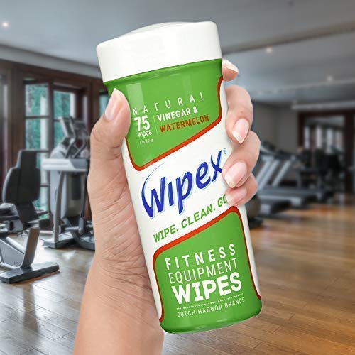 Wipex Natural Gym & Fitness Equipment Wipes for Personal Use, 75 Ct - Great for Yoga, Pilates, Dance Studios, Home Gym, Peloton Bikes, Spas, Salons, Watermelon Scent, 1 Canister