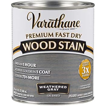 Varathane 269394 Premium Fast Dry Wood Stain, 32 oz, Weathered Gray