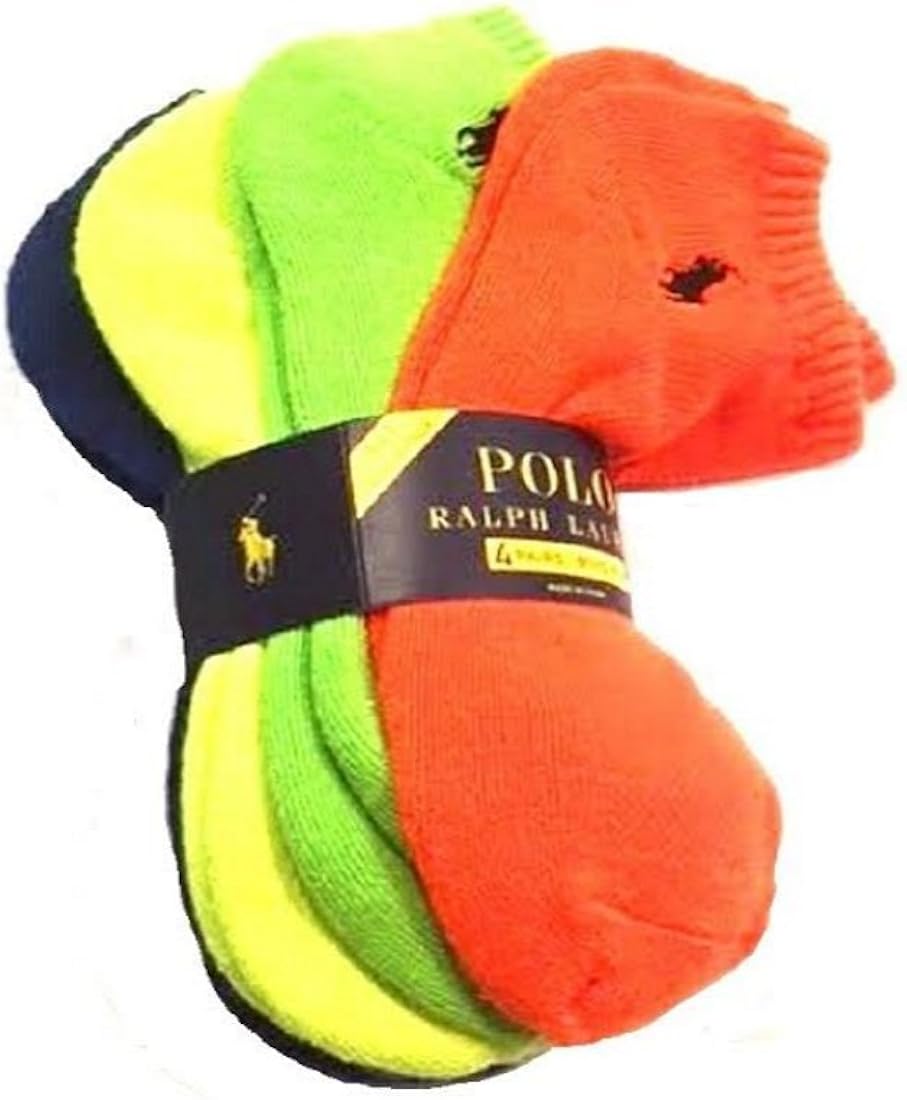 Polo Ralph Lauren Boy's Socks, 4Pack NoShow Liner Socks