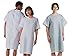 BHMEDWEAR Traditional Adult Unisex Hospital Gowns 4-pack (Star Blue/Demure White)