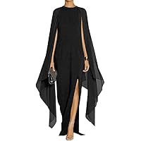 white christmas dresses Semi-Sheer Cape Two-Piece Ruffled Chiffon Dress - Blue main image 0