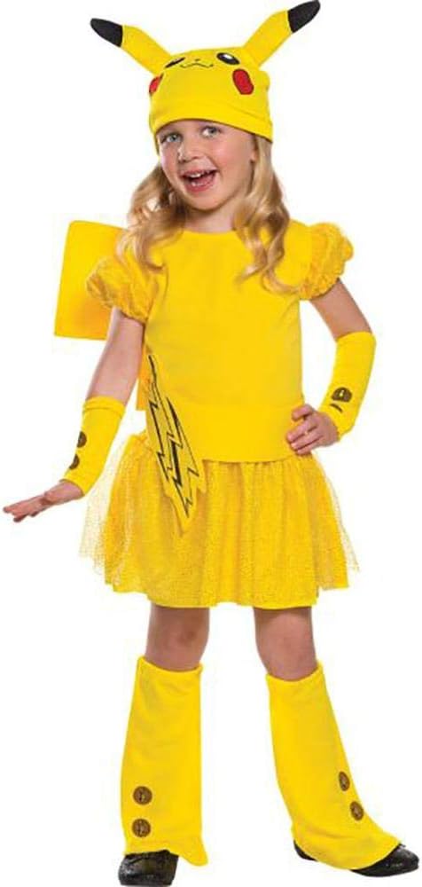 KIDSCOSPLAY Kids Pokemon Pikachu Animal Cosplay Dress Jumpsuits Children Cosplay Set Yellow-S