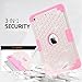 iPad Mini Case,iPad Mini 2 Case,iPad Mini 3 Case,iPad mini Retina Case, PIXIU Three Layer Armor Defender Protective Case Cover for Apple iPad Mini 1/2/3 (White/Pink)