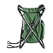 Fishing Backpack Chair,Portable Camping Stool,Foldable Backpack Stool with Double Layer Oxford Fabric Cooler Bag for Fishing,Beach,Camping,House and Outing (Green)
