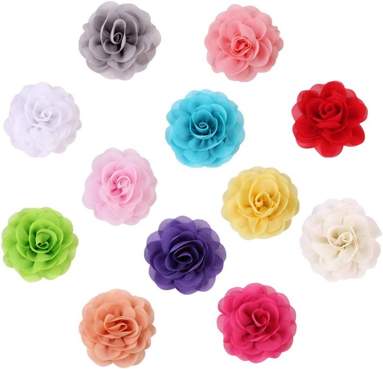12PCS Cat Dog Collar Flowers Pet Bow Tie Charm Collars for Puppy Kitten Collar Grooming Accessories