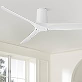 Casa Vieja Zebec 52" Modern Indoor Hugger Flush Mount Ceiling Fan with Remote Control, 3 Blades, 6-Speed Quiet Reversible DC 