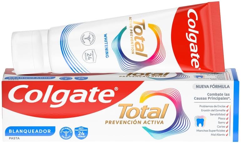 Total Prevention Aktive Zahnpasta, 75 ml, bekämpft die Hauptursachen von Problemen der Mundgesundheit, 24 Stunden antibakterieller Schutz, patentierte Technologie.