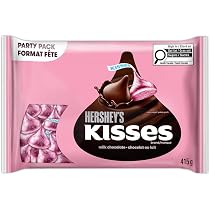 HERSHEY'S KISSES Milk Chocolate Candy, Pink Foils, Candy for Baby ...