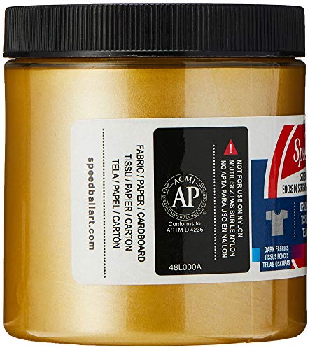 Opaque Fabric Screen Printing Ink Colour: Gold, Size: 8 oz