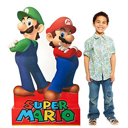 BirthdayExpress Super Mario Party Supplies Mario & Luigi Life Size Cardboard