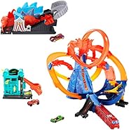 Hot Wheels Ultimate City Track Set Includes 4 Different Play Sets with Dinosaurs and Creatures to Defeat Ages 