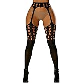 Buitifo Woman Thigh High Garter Stockings Patterned Tights Fishnet Pantyhose