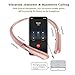 LSCHARM Bluetooth Headphones Retractable Earphones Neckband Sport Wireless Earbuds Stereo Waterproof Noise Cancelling Headsets with Mic for iPhone Samsung iPad (RoseGold)
