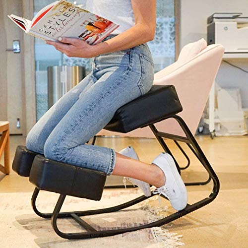 Sleekform Kneeling Chair Rocking | Ergonomic Kneel Chair & Orthopedic Balance Posture Stool for Bad Backs, Neck Pain, Spine & Shoulders Tension | Thick Knee Comfortable Cushions for Upright Sitting