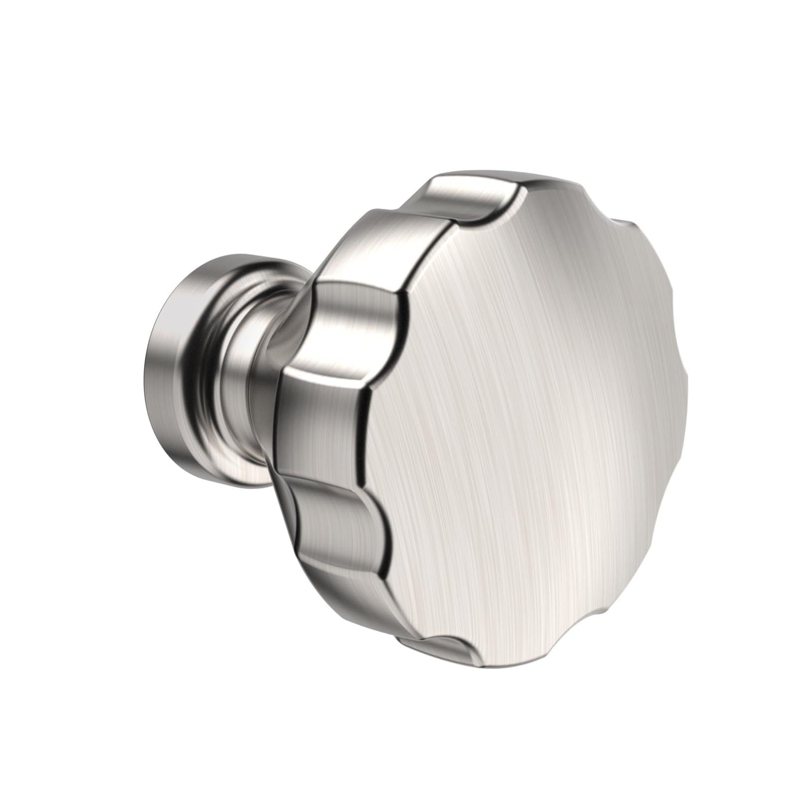 Furniware Pack of 10 Cabinet Knobs - Brushed Nickel Cupboard Handles for Kitchen, Bathroom and More