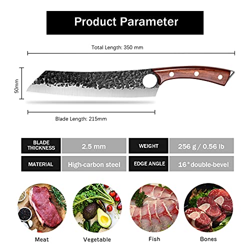 Purple Dragon Chef Knife Meat and Vegetable Cleaver Knife Hand Forged ...