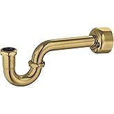 Fauceture CC8147 Circlet 1-1/4-inch Brass P-Trap, 18 Gauge, Brushed Brass