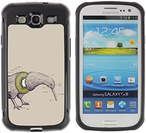 SHIMIN CAO@ Kiwi Bird Fruit Art Drawing Pencil Word Green Rugged Hybrid Armor Slim Protection Case Cover Shell For S3 Case ,I9300 Case Cover ,I9308 case ,Leather for S3 ,S3 Leather Cover Case