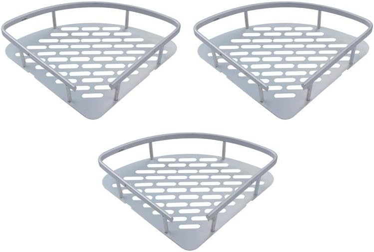 Scaffale Angolare Bagno 3 Ripiani | 30x22x57 Cm | Grigio Antiruggine | Per Doccia E Angoli - Foto 4