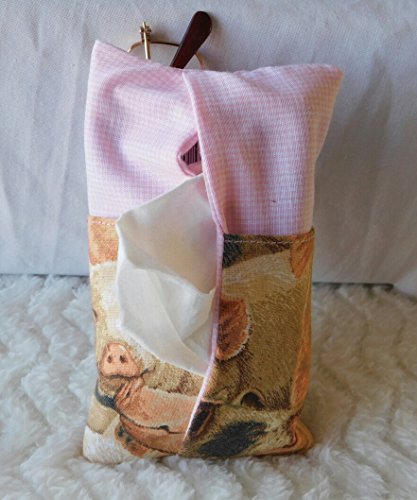 Handmade Small Pig Pink Accessory Case Eyeglasses Tissue Pink