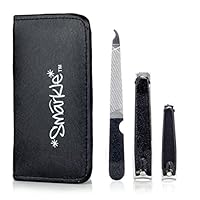 Smarkle Nail and Toenail Clippers Professional Manicure and Pedicure Set For Grooming Fingernails and Toes (Black)