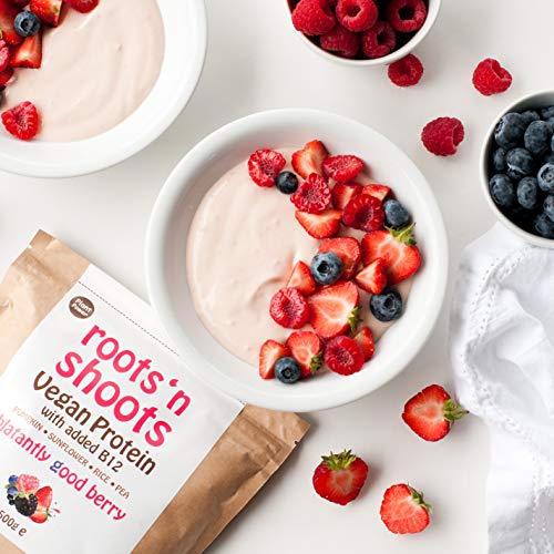 Roots-n-Shoots-Vegan-Protein-Powder-Shake-with-Added-B12-500g-Berry-4-Premium-Plant-Proteins-Gluten-Free-Sugar-Free-All-Natural-Ingredients