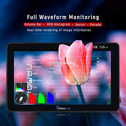Camera Field Monitor,5.5" 4K Input with 3500mAh Rechargeable Liion Battery 1920x1080 HDMI