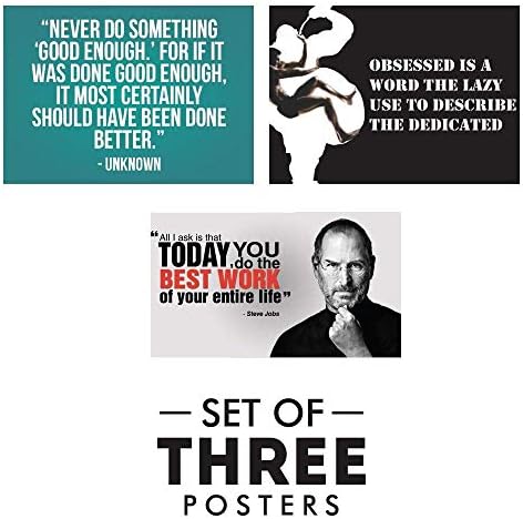 Highondesign Motivational Quotes Posters (Multicolour, 12x18-Inch) - Set of 3