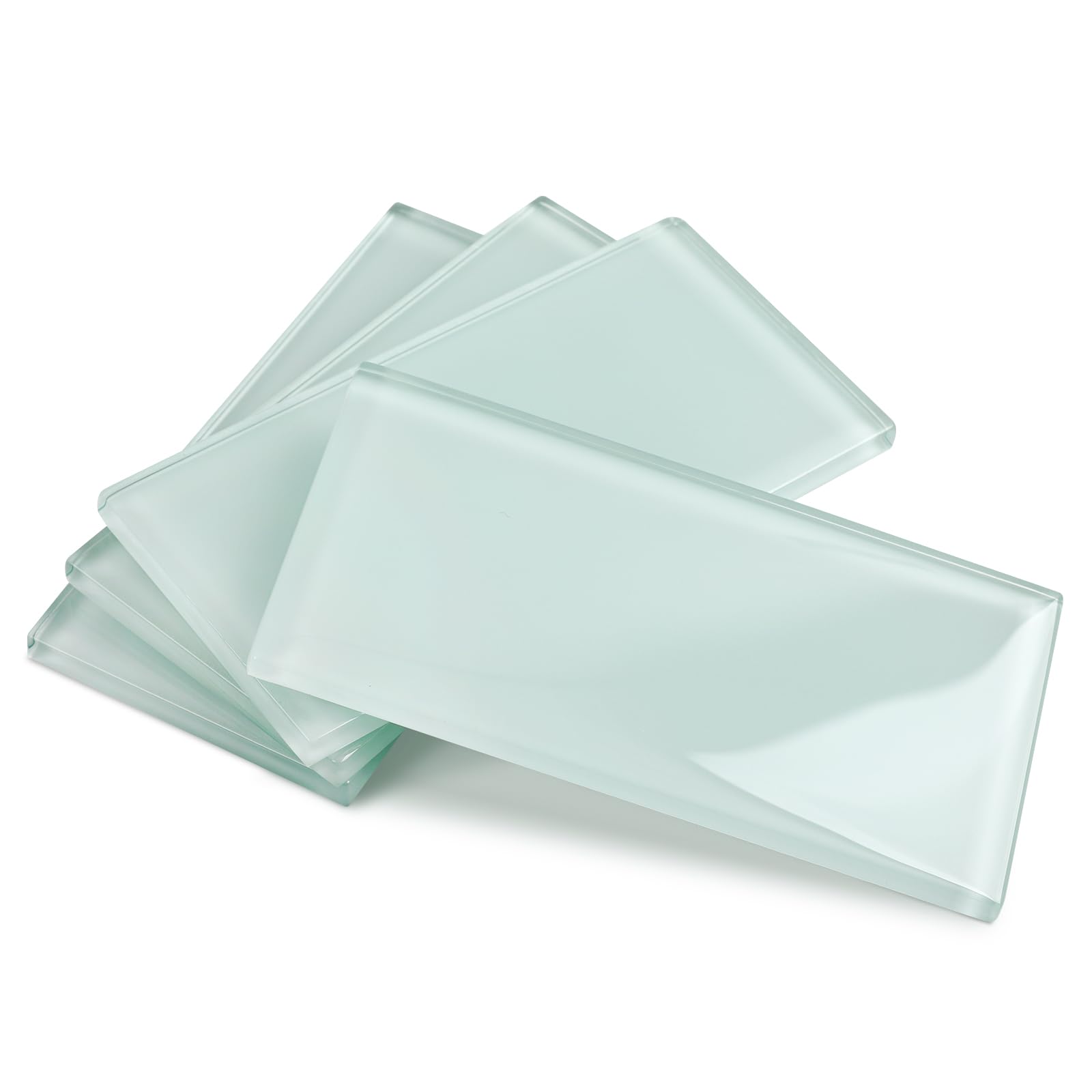 Photo 1 of Adedeo Glass Subway Tile 3 x 6 Inch Pale Green for Kitchen Backsplash Bathroom Wall Pack of 32 Sheets