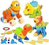 Joyin Toy Dinosaur Toys Take Apart Toys (Pack of 4) - Construction Engineering Building Play Set