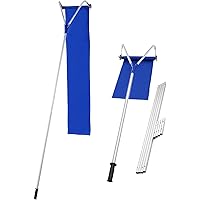 Goplus Snow Roof Rake, 21 FT Adjustable Aluminium Roof Snow Removal Tool with Wheels & Oxford Slide, Extendable Anti-Slip Han