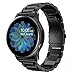 for Galaxy Watch Active2 44mm 40mm Metal Bands Men Women, 2 Pack Magnetic Loop Band + Solid Stainless Steel Metal Strap, Black
