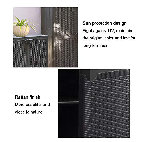 ZHOUAICHENG Gartenschrank Außenrasenschrank Kunststoff Rattan-Finish Umweltschutz Formaldehydfrei Im Nordischen Stil… – Bild 6