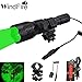 WINDFIRE WF-802 350 Lumens Tactical Green Flashlight 250 Yards Long Range Throwing LED Predator Light Coyote Hog Fox Varmint Hunting Torch with Pressure Switch & Barrel Mount