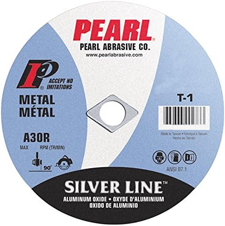 Pearl 4 1/2" x 1/16" x 7/8" Silver Line AL/OX Cut-Off Wheel (Pack of 25)