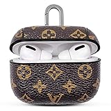 Designer Luxury Case for Airpods Pro 3 Case with Keychain Neck Lanyard and Wristlet Strap, JANSAE Leather Cases Accessories Compatible with Airpod 3 Pro Cases Cover (Brown-PC-Pro)