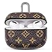 Designer Luxury Case for Airpods Pro 3 Case with Keychain Neck Lanyard and Wristlet Strap, JANSAE Leather Cases Accessories Compatible with Airpod 3 Pro Cases Cover (Brown-PC-Pro)