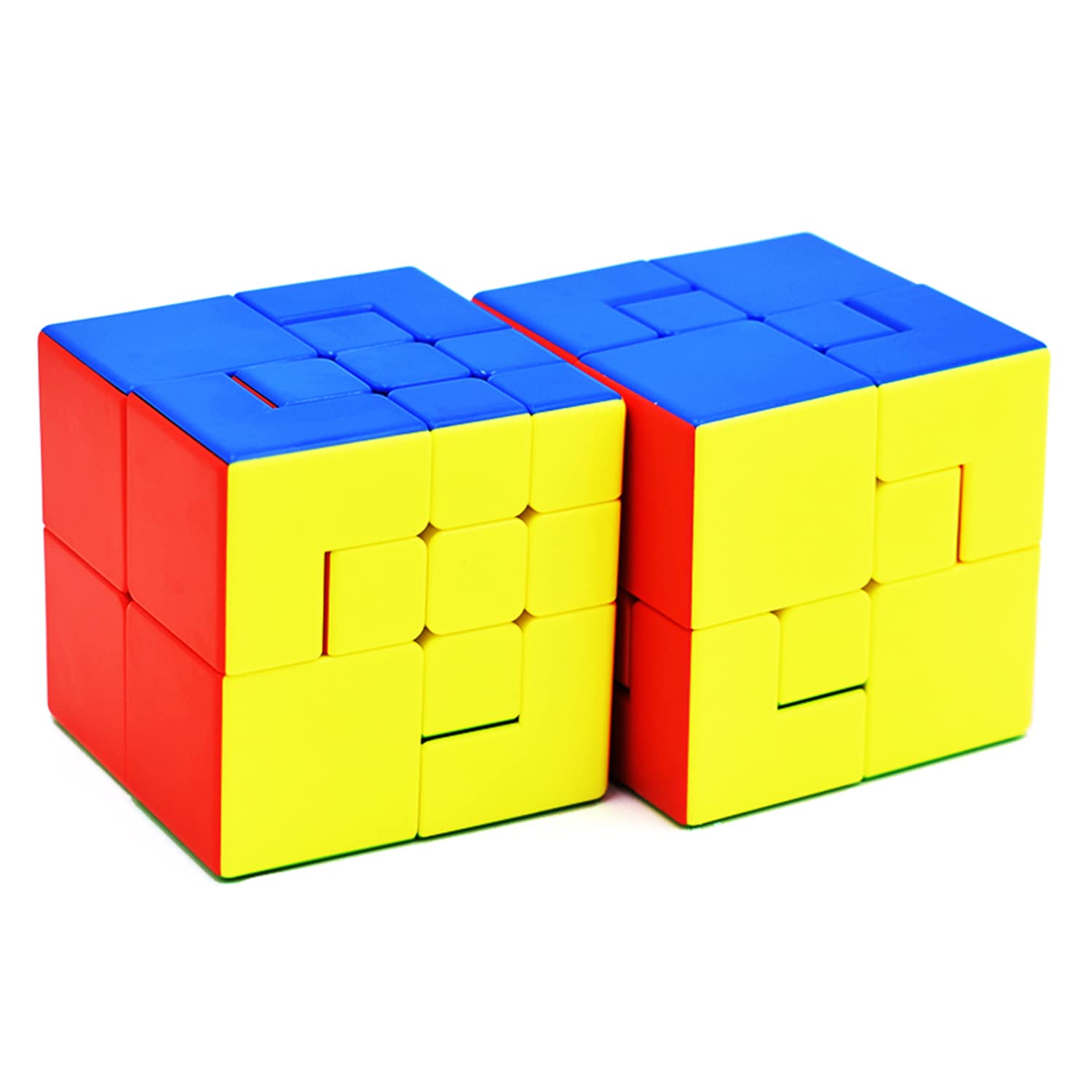 Yealvin Speed Cube Set, Magic Cube Bundle of Puppet Cube V1 and V2 Stickerles Bandaged Magic Speed Cube Puzzle Cube Brain Teasers 2Pack