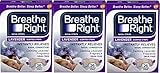 Breathe Right Calming Lavender Scented Nasal Strips for Nasal Congestion Relief, 3 Packs of 26, 78 Total