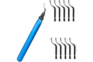 CGBOOM Deburring Tool, Deburrer with Metal Handle+11 HSS(Steel) Blades 360 Degree Rotatable Deburring Tool for Resin, Pipe Copper, Plastic, 3D Printer, PVC Pen Reamer Burr Remover