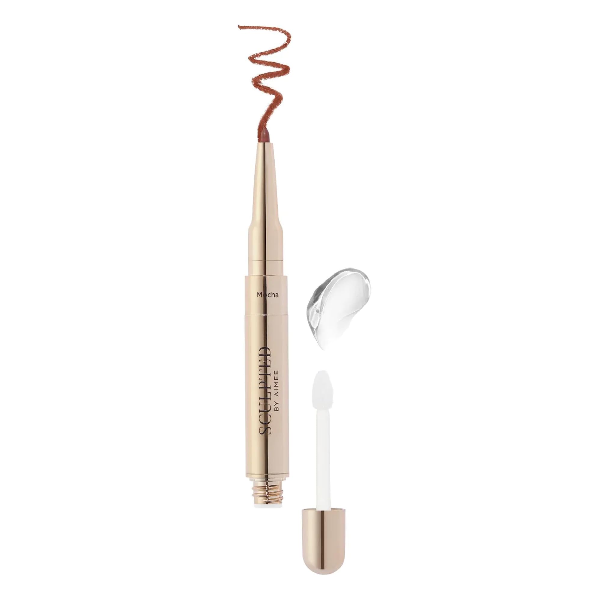 Line & Shine Duo Mocha from Sculpted by Aimee - 2-in-1 Long-Lasting Creamy Liner and Clear Gloss with Shea Butter and Raspberry Seed Oil — image 1