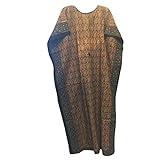Womens House Dress Kaftan Boho Dresses Brown Printed Maxi Caftan