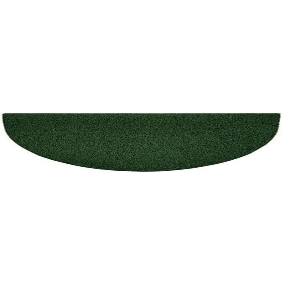 Nicoman Embossed Halfmoon Half Circle Door Mat Dirt-Trapper Jet-Washable Doormat 70x44cm (Green, PLAIN) - Use on Carpet ONLY
