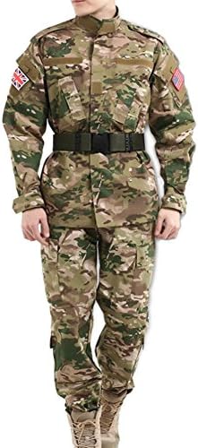 HFDA Tactical BDU Combat Uniform Jacket Shirt &amp; Pants Suit for Hunting Shooting War Game (CP/MC, XS/Chest 44" Waist 32")